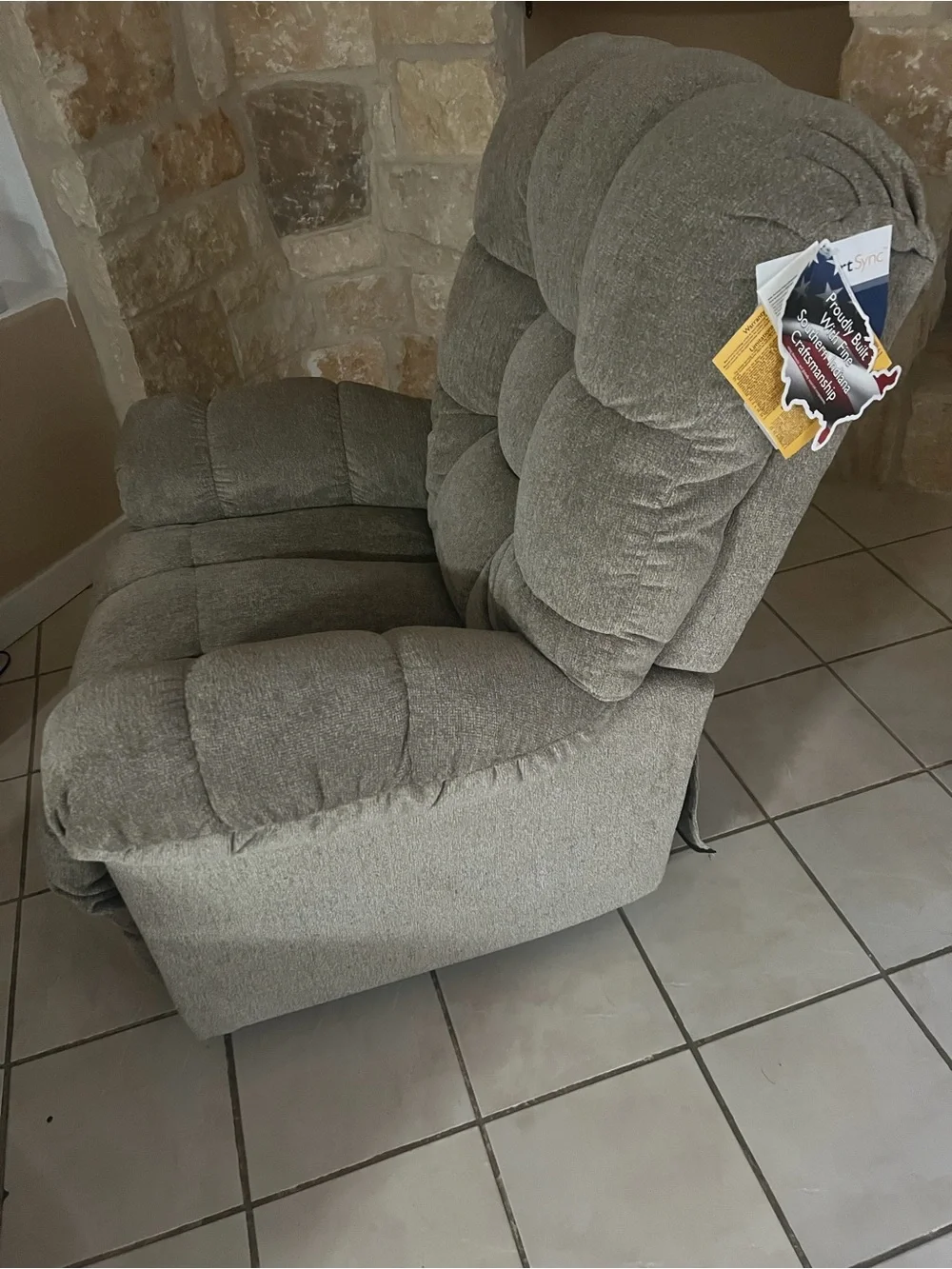 Plush Gray Recliner Chair - Comfortable Upholstered Accent Seat